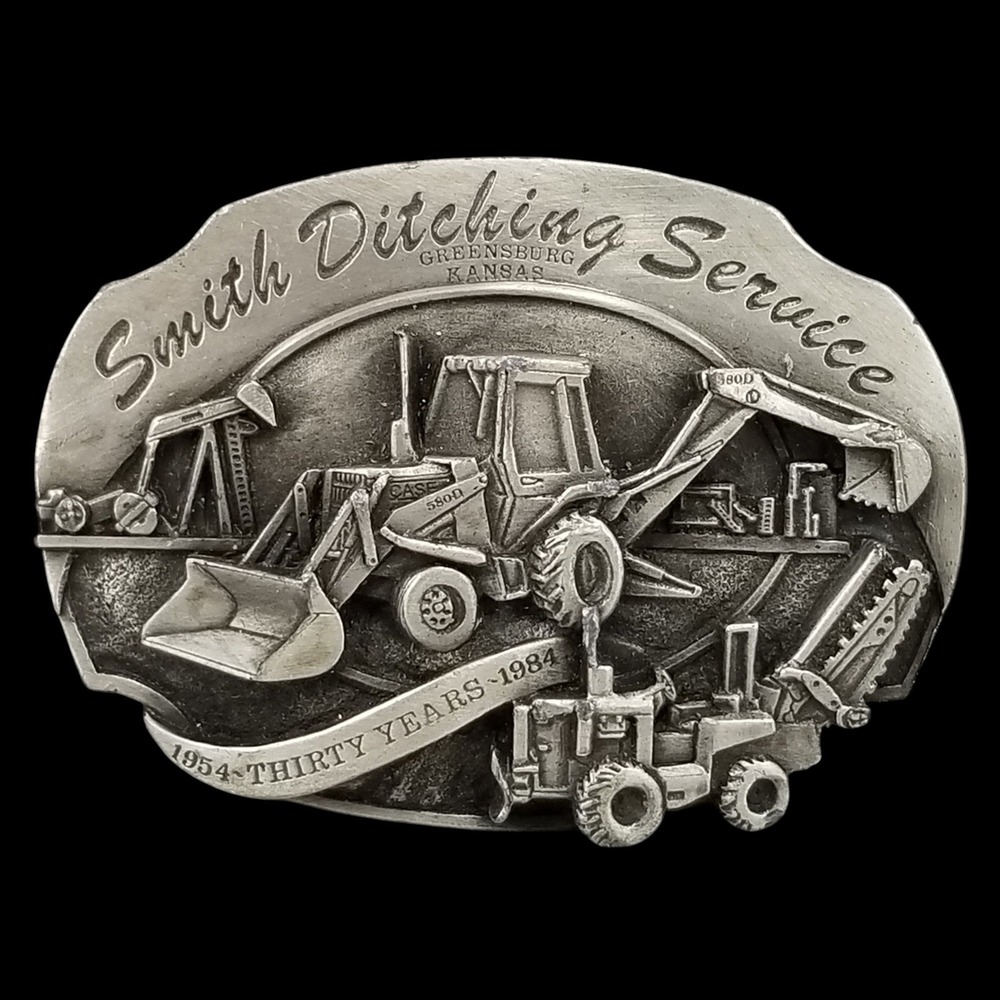 Smith Ditching Service Belt Buckle 1984 Siskiyou Greensburg Kansas - Picture 3 of 9